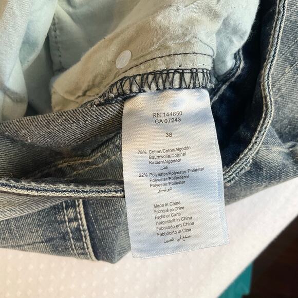 Rsrch & DVlpmnt Men Jeans size 38 x 32 Blue & White Mid Rise Straight Fit NWT - Picture 9 of 12